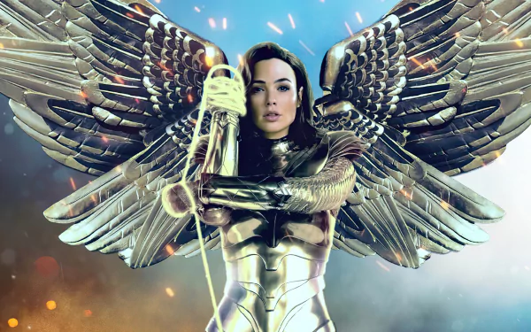 Lasso of Truth DC Comics wings armor Gal Gadot Diana Prince movie Wonder Woman 1984 HD Desktop Wallpaper | Background Image
