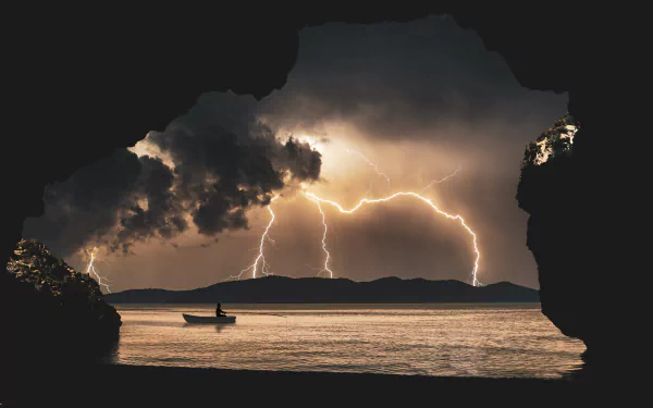 storm photography fisherman HD Desktop Wallpaper | Background Image