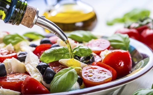 Food Salad Oil Tomato Olive HD Wallpaper | Background Image