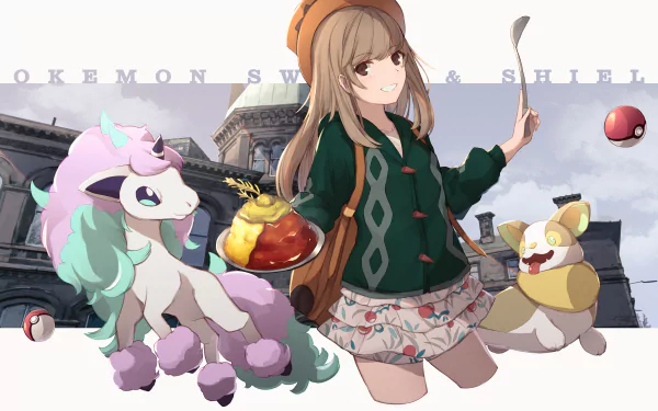 Galarian Ponyta (Pokémon) Yamper (Pokémon) video game Pokémon: Sword and Shield HD Desktop Wallpaper | Background Image