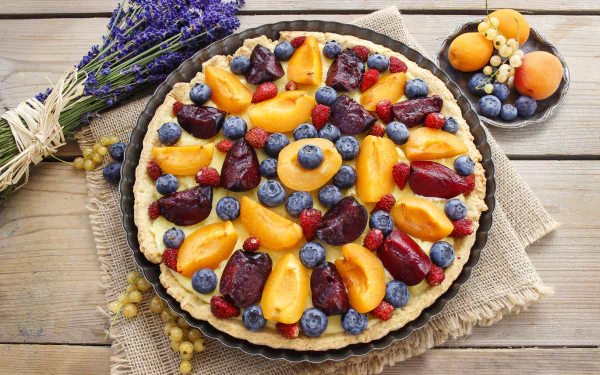 baking tart blueberry apricot lavender plum food pie HD Desktop Wallpaper | Background Image