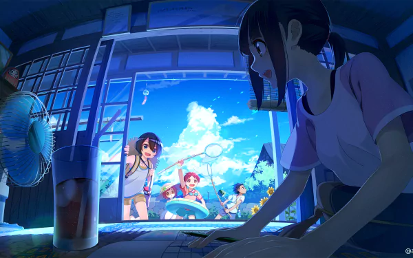 fan summer Anime Original Anime Summer HD Desktop Wallpaper | Background Image