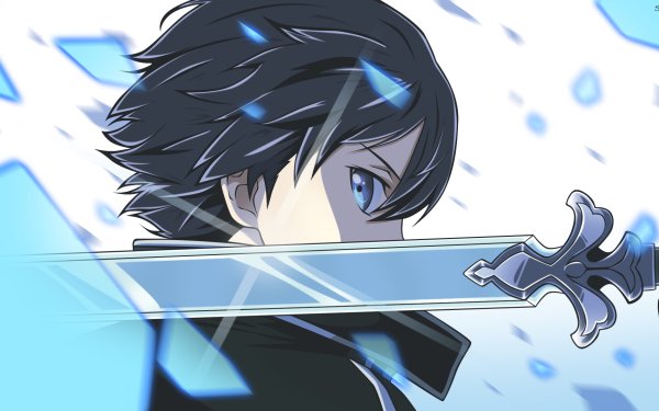 Anime Sword Art Online: Alicization Sword Art Online Kirito Black Hair Blue Eyes Sword HD Wallpaper | Background Image