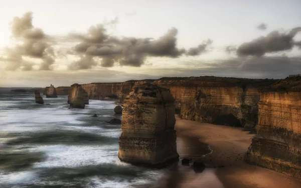 coast cliff beach Australia nature The Twelve Apostles HD Desktop Wallpaper | Background Image