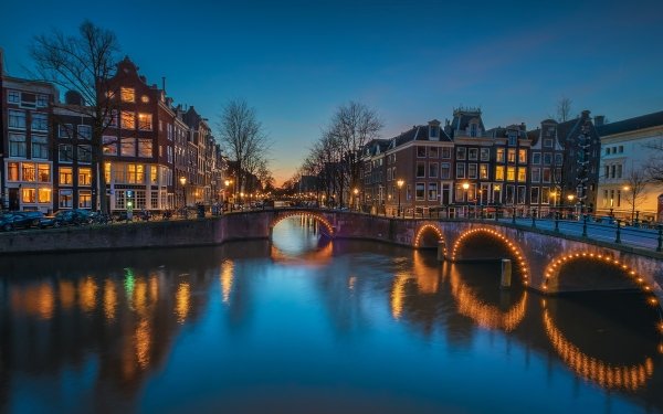 Man Made Amsterdam Cities Netherlands Bridge Canal HD Wallpaper | Background Image