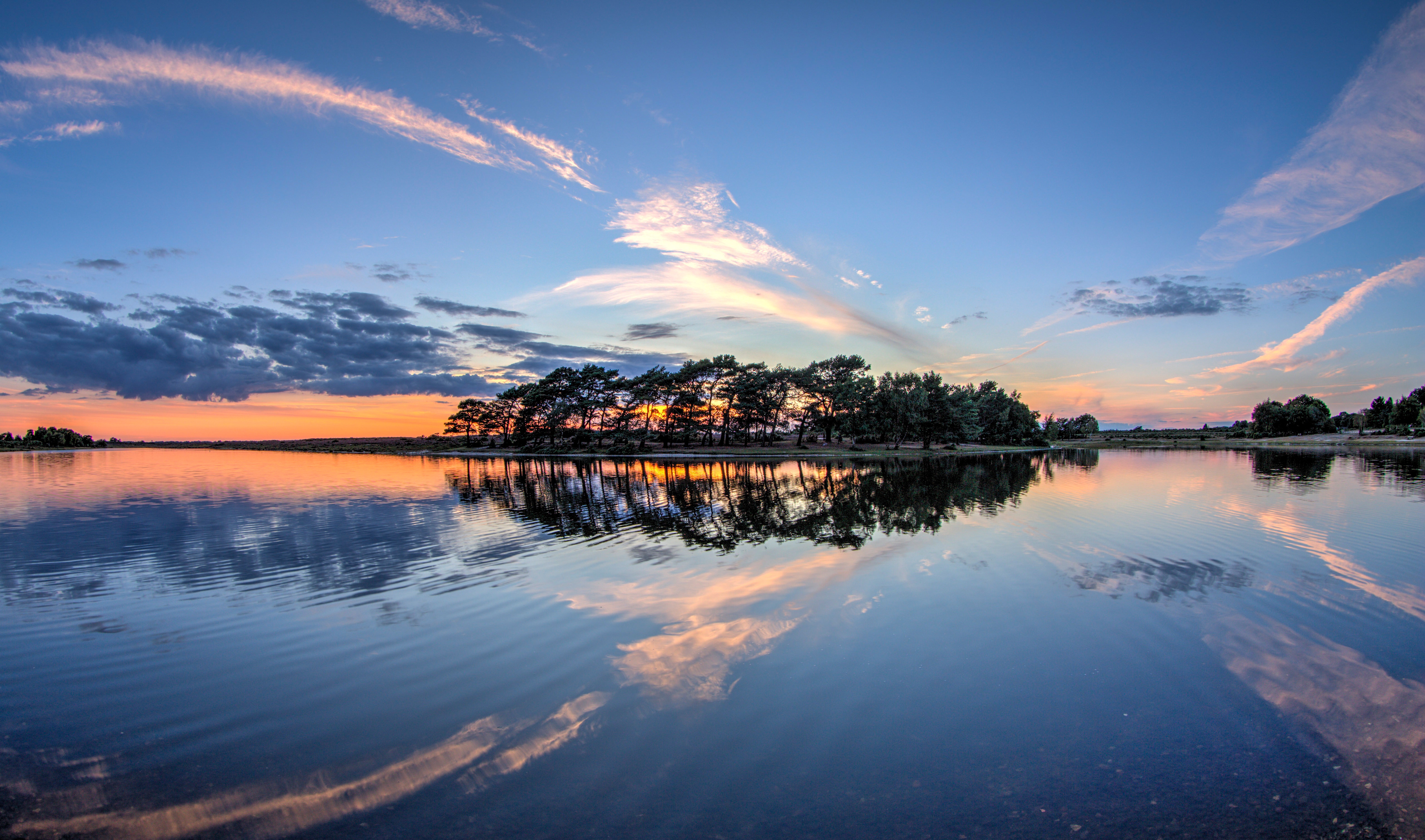 Download Reflection Sunset Nature Lake 4k Ultra HD Wallpaper