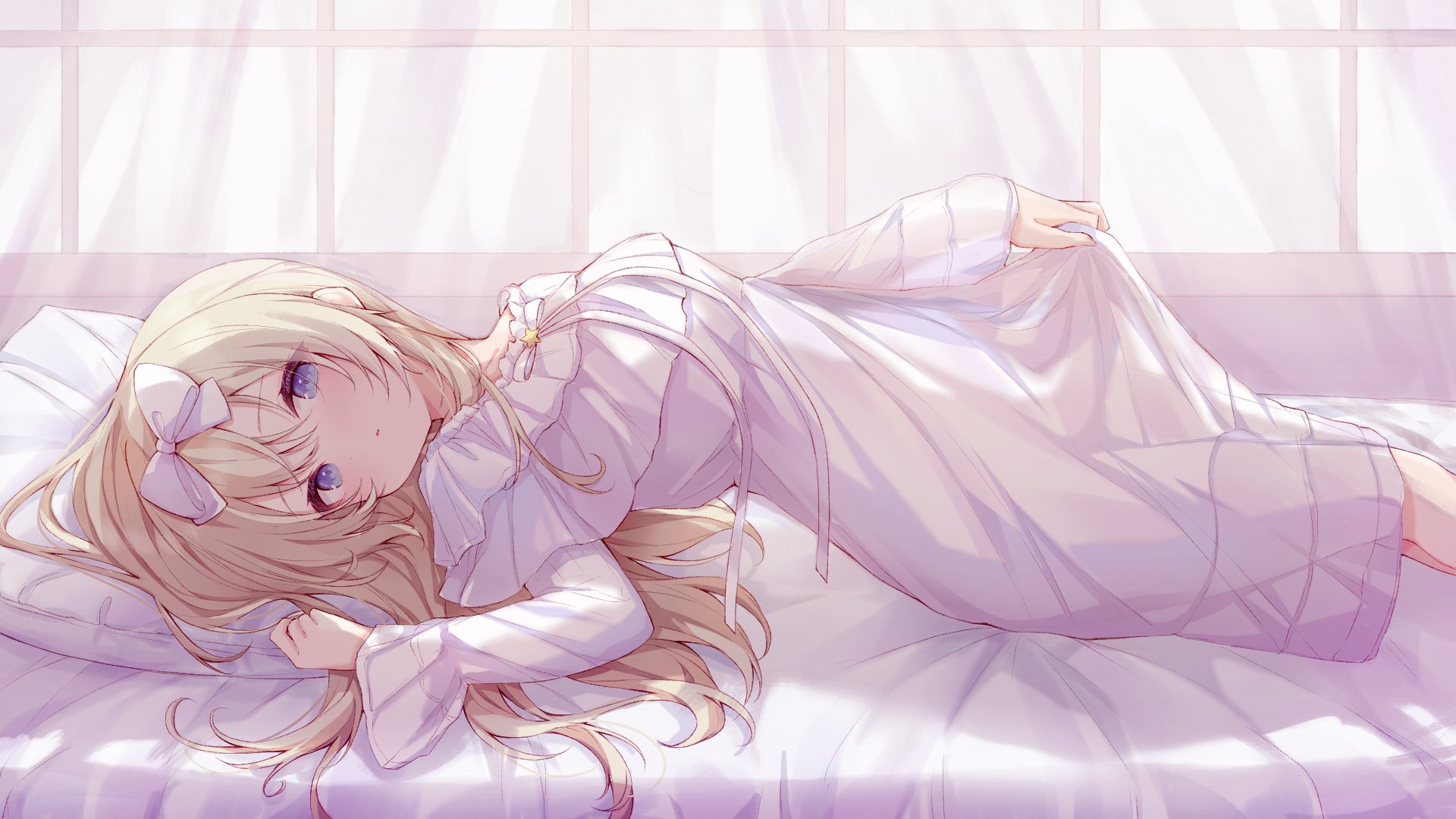 anime girl laying down