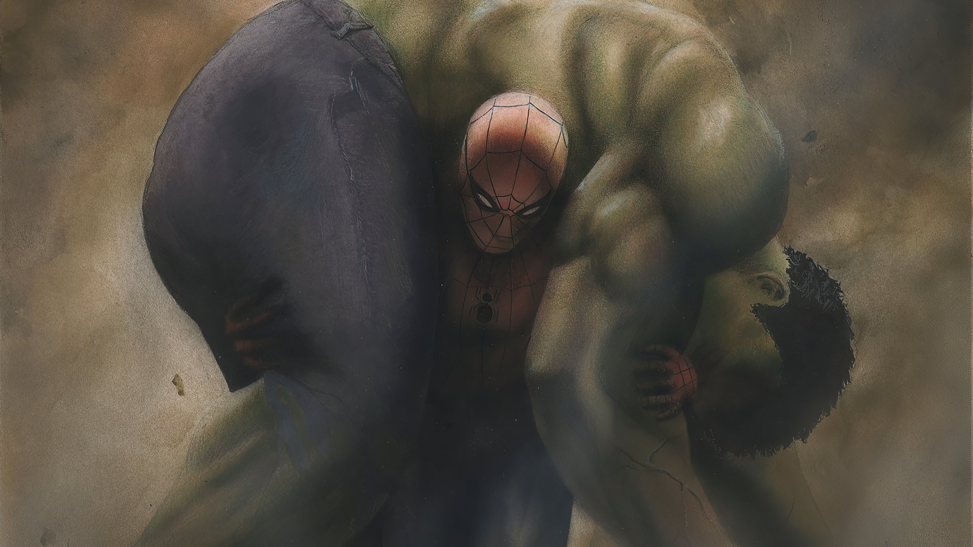 Download Hulk Spider Man Comic Avengers HD Wallpaper by Paul Limgenco