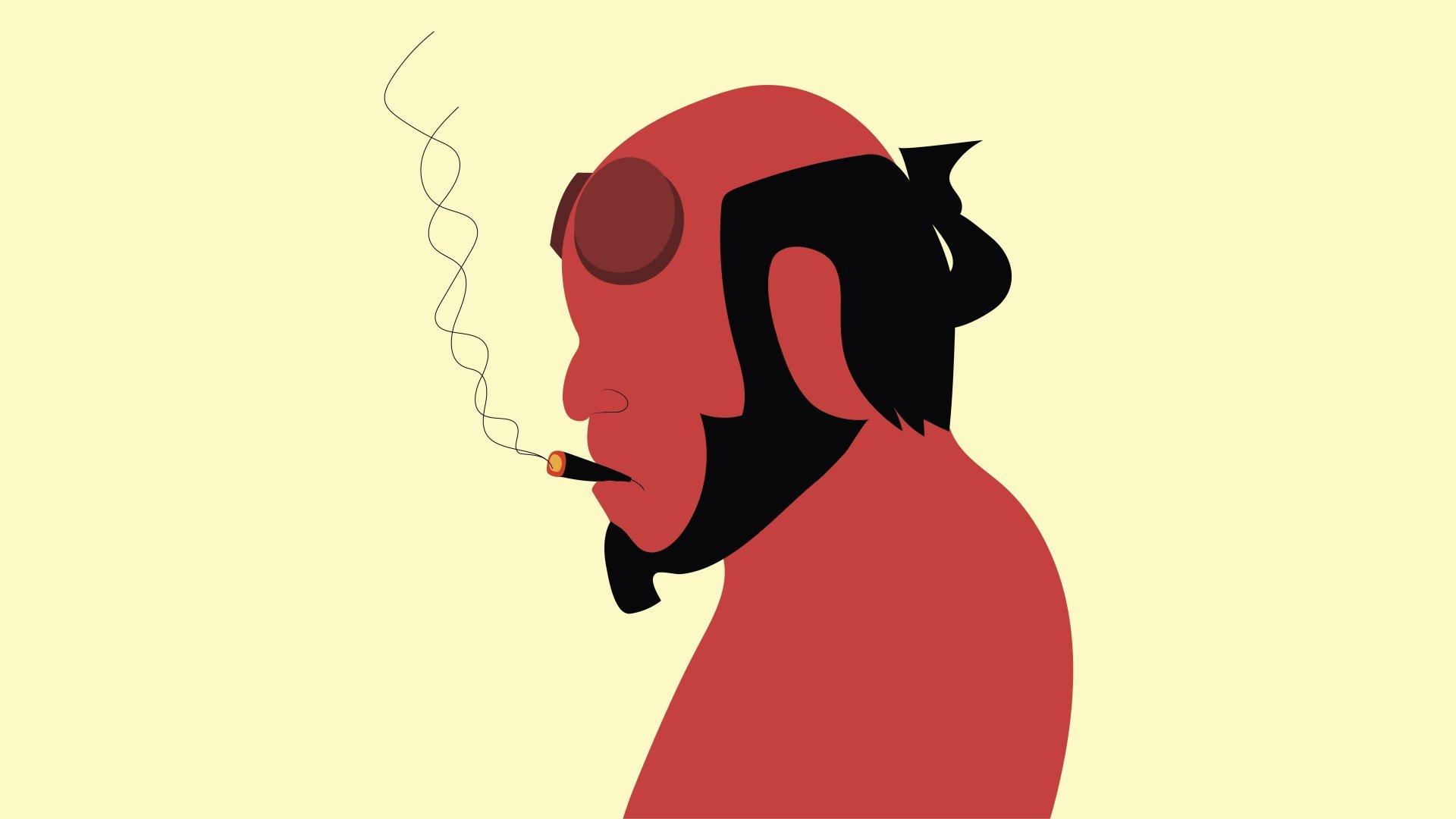 Download Dark Horse Comics Minimalist Comic Hellboy Minimalist Comic 8k Ultra HD Wallpaper