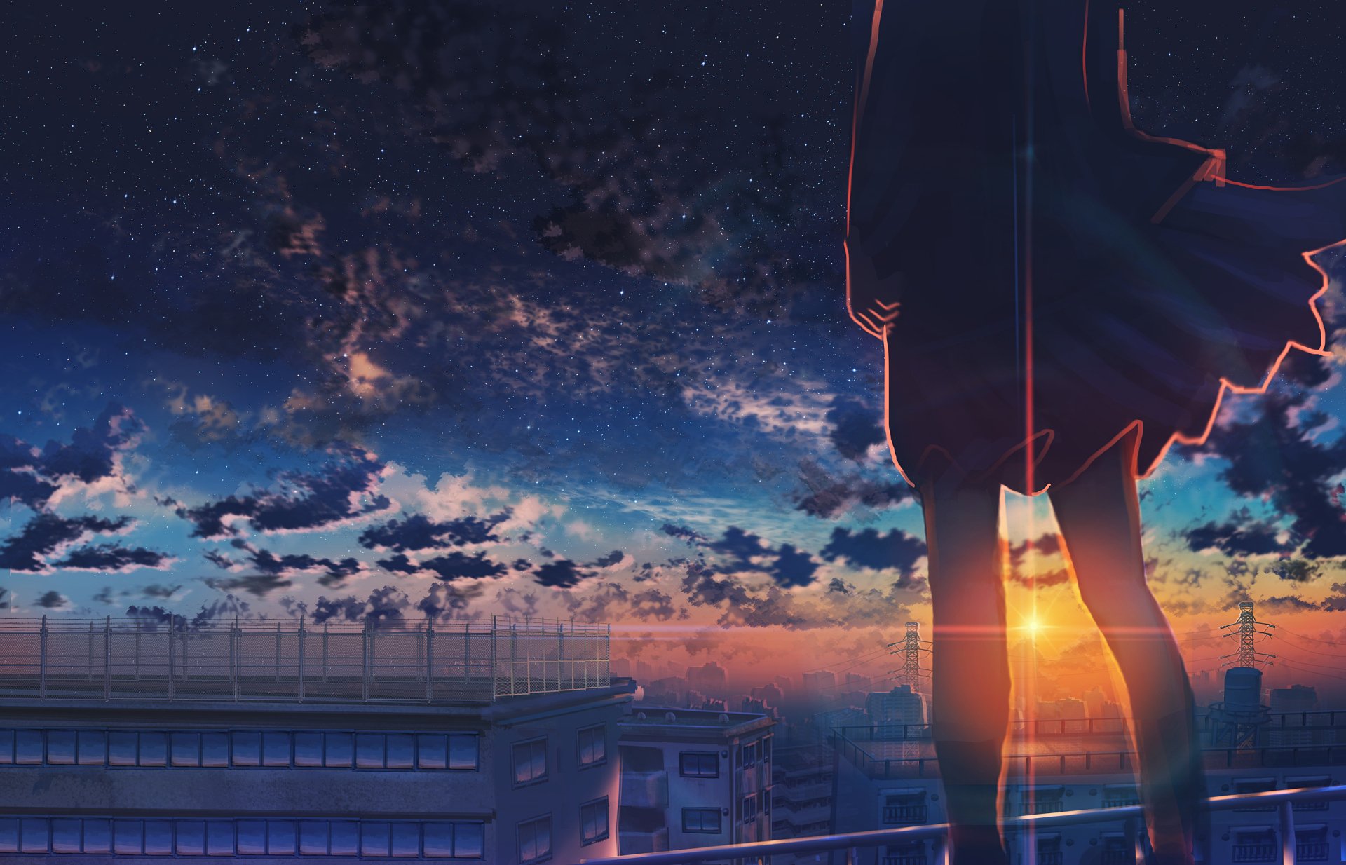 Download Sunset Rear Anime Original HD Wallpaper by ナコモ