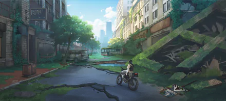 motorcycle Anime post apocalyptic anime motorcycle HD Desktop Wallpaper | Background Image
