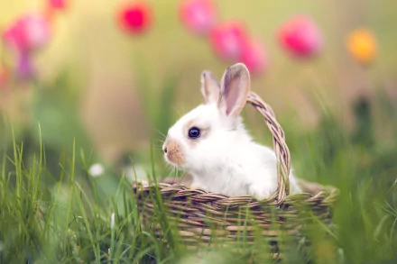basket Animal rabbit HD Desktop Wallpaper | Background Image