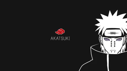 HD wallpaper featuring Pain from Naruto alongside the Akatsuki symbol, set against a black background, showcasing an iconic anime aesthetic.