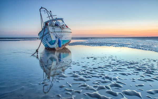shore sea vehicle boat HD Desktop Wallpaper | Background Image