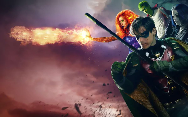 Starfire (DC Comics) Raven (DC Comics) Beast Boy Robin (DC Comics) TV Show titans HD Desktop Wallpaper | Background Image