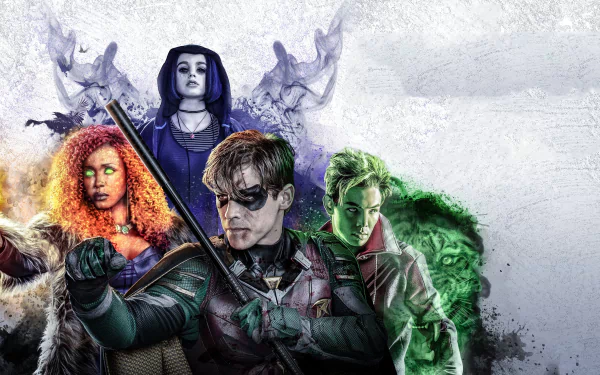 Starfire (DC Comics) Raven (DC Comics) Beast Boy Robin (DC Comics) TV Show titans HD Desktop Wallpaper | Background Image