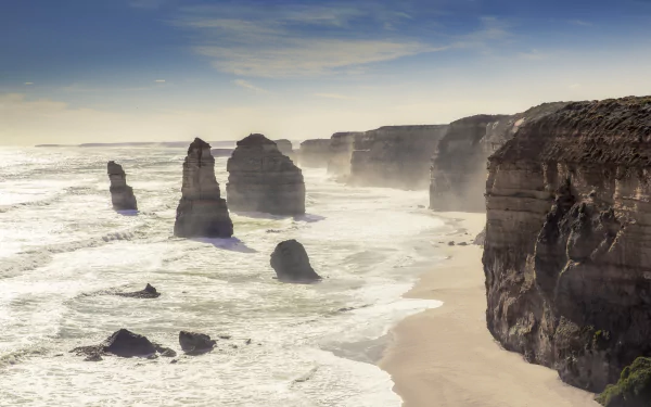 beach coast cliff nature The Twelve Apostles HD Desktop Wallpaper | Background Image
