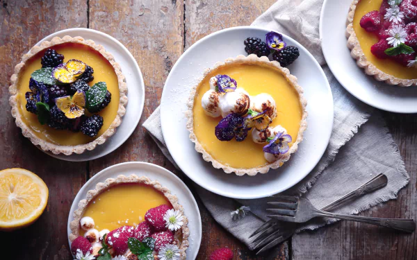 pastry still life tartlet blackberry raspberry berry food dessert HD Desktop Wallpaper | Background Image