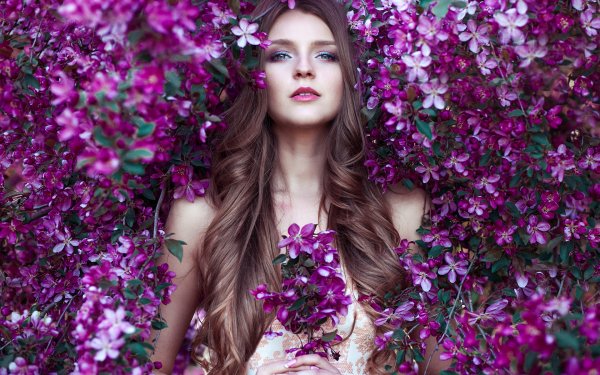Women Model Flower HD Wallpaper | Background Image