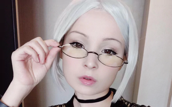choker glasses face model woman asian HD Desktop Wallpaper | Background Image