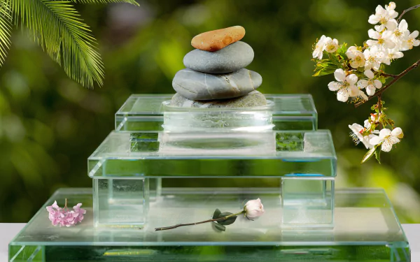 rose relax stone pebbles flower religious zen HD Desktop Wallpaper | Background Image