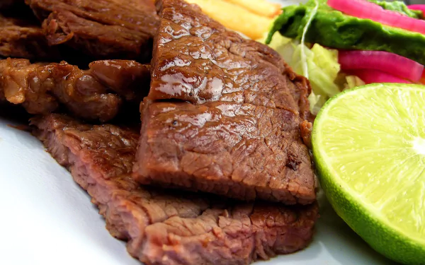 steak vegetable lime food meat HD Desktop Wallpaper | Background Image