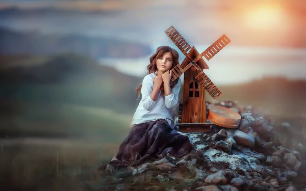  Girl with Wind-Mill