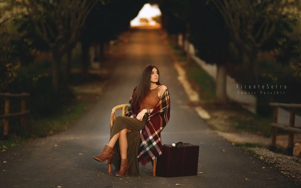 Women Mood Marta Belda Road Suitcase Model HD Wallpaper | Background Image