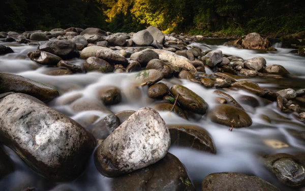 boulder river stream nature stone HD Desktop Wallpaper | Background Image