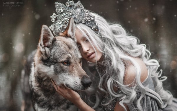 Women Cosplay Tamara Vanousova Style Mood Dog Long Hair Princess HD Wallpaper | Background Image