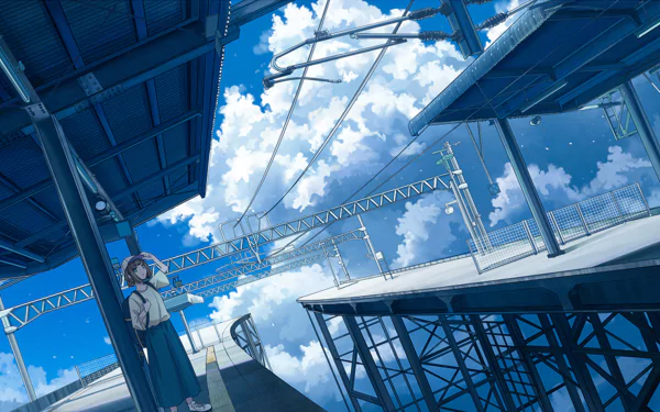 station cloud sky Anime Original Sky Anime HD Desktop Wallpaper | Background Image