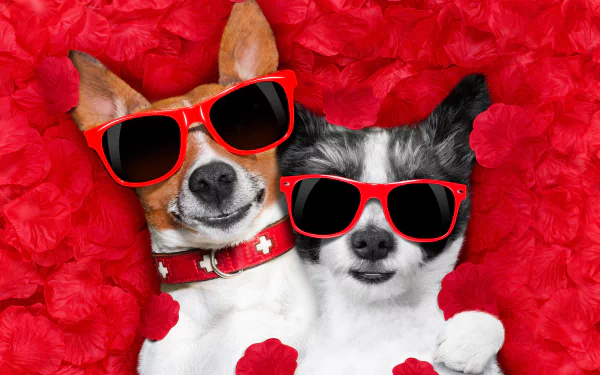 petal sunglasses Animal dog HD Desktop Wallpaper | Background Image