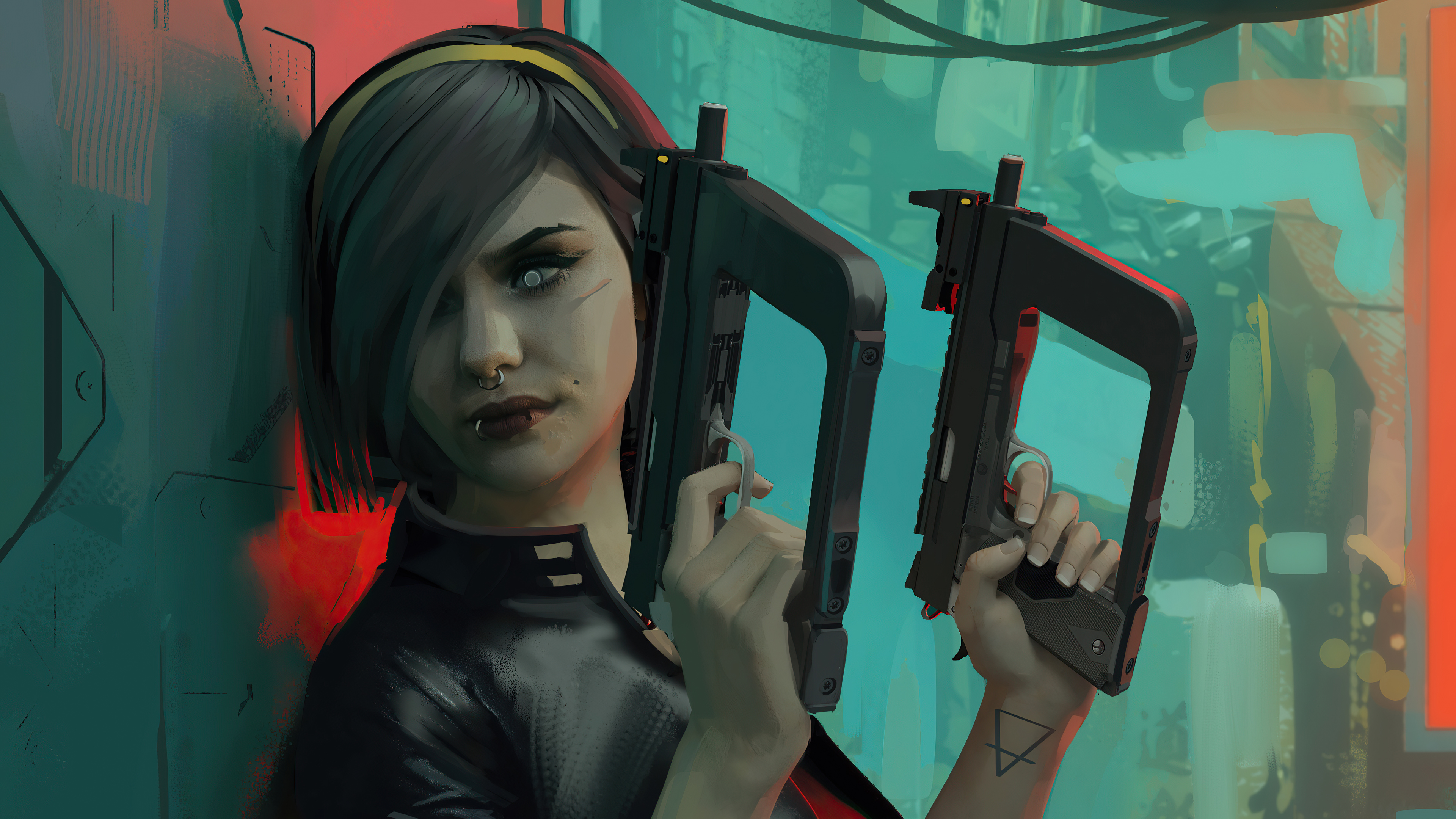 Download Weapon Woman Warrior Sci Fi 4k Ultra HD Wallpaper by Adrian Marc