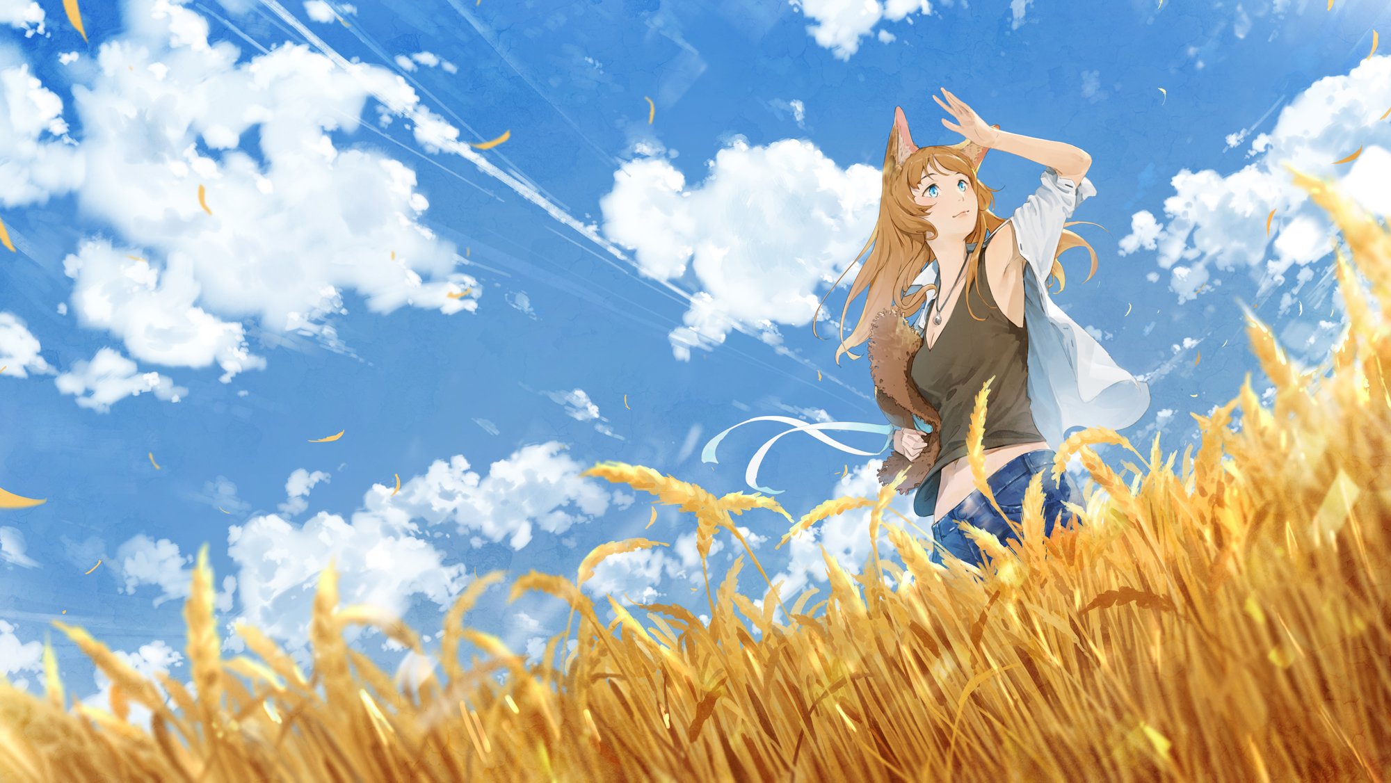 Пшеничное поле арт аниме
