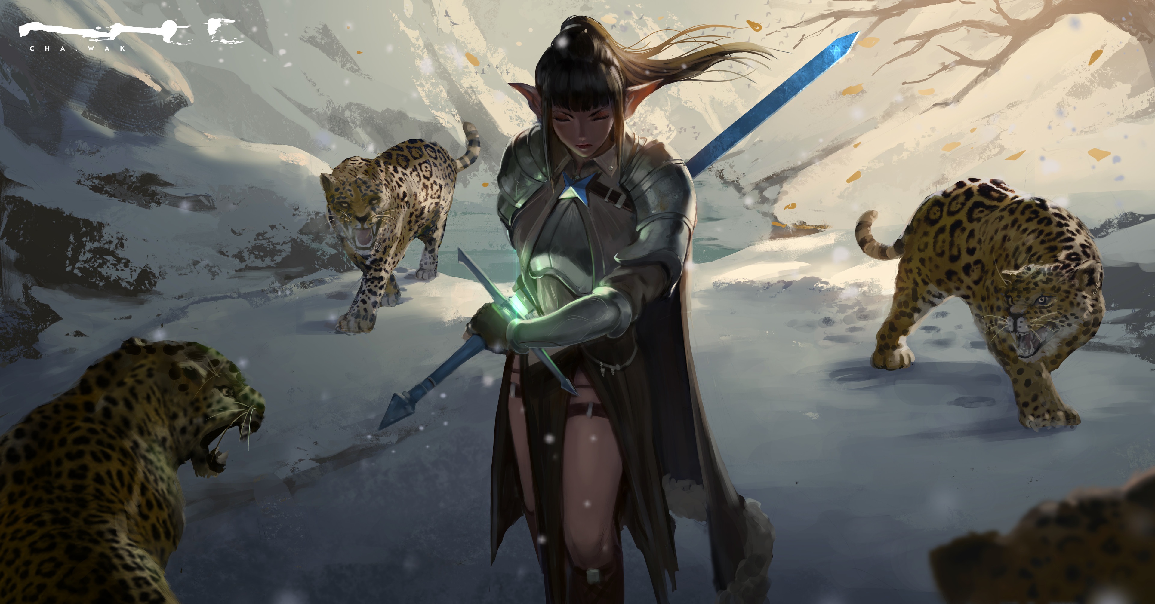 Fantasy Women Warrior HD Wallpaper by Cha Wak
