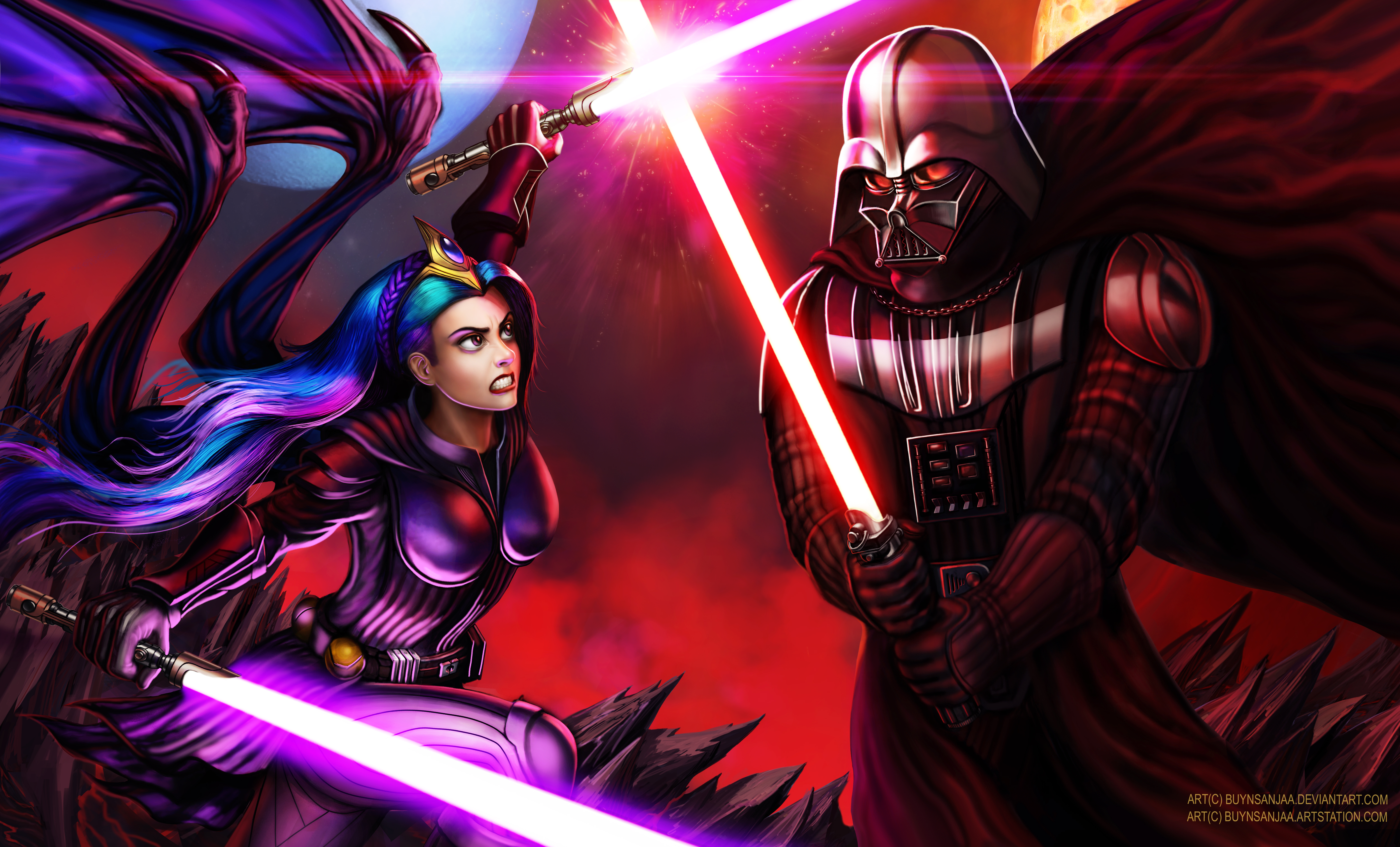 Darth Vader vs Jedi Queen by buynsanjaa