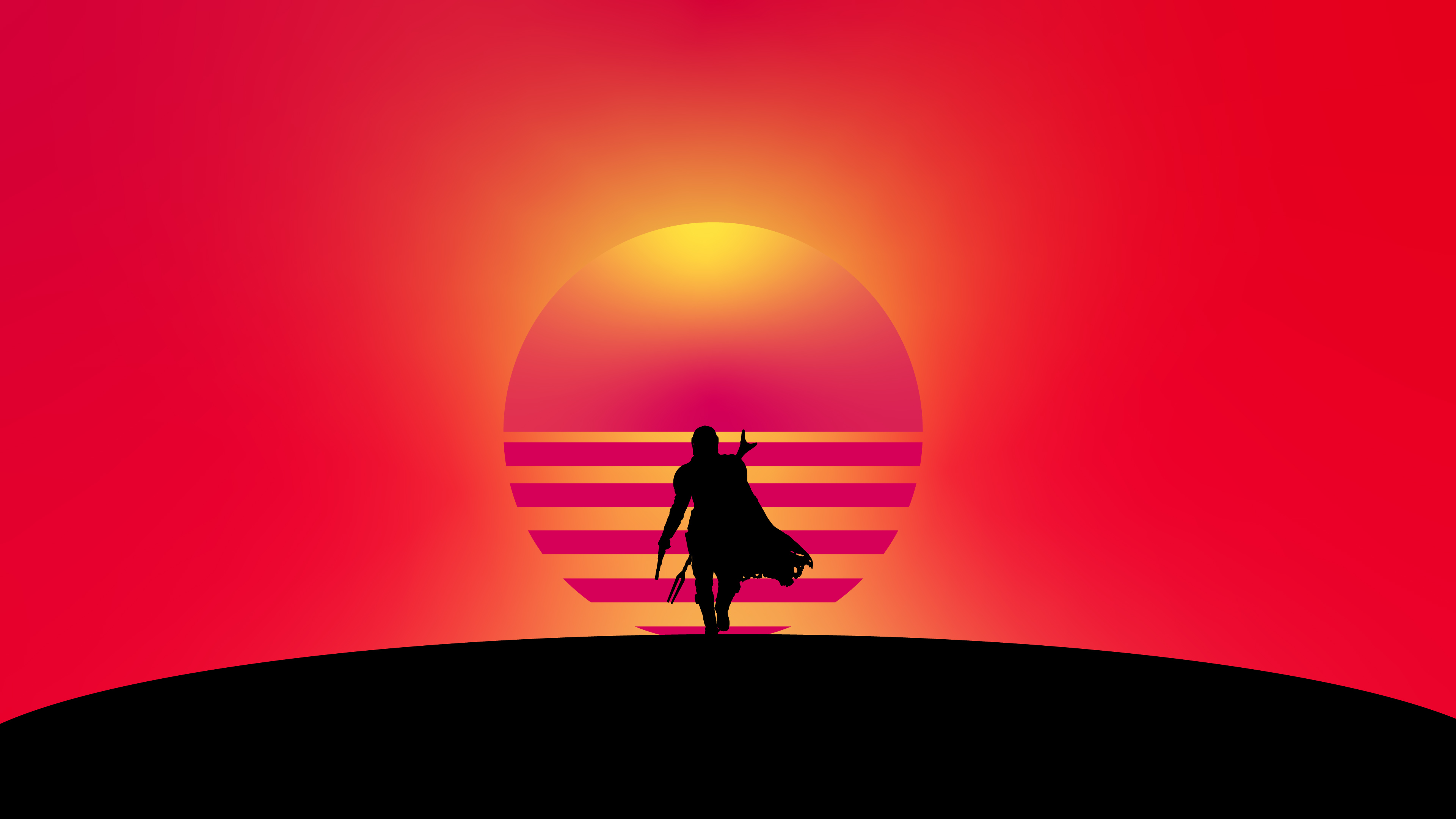 The Mandalorian Minimalist 4K Sunset Wallpaper - Star Wars TV Show Icon
