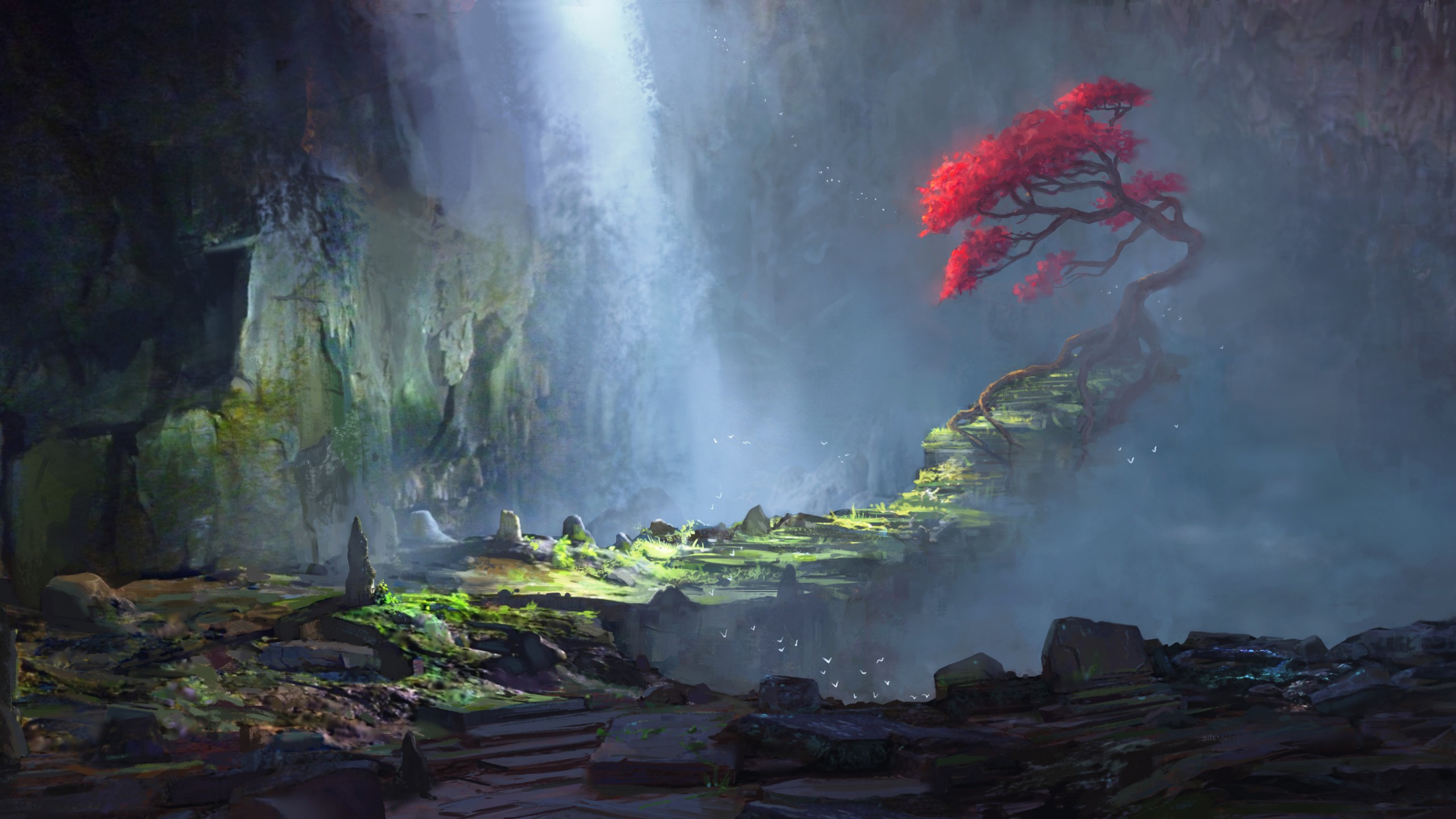 Download Tree Fantasy Landscape Fantasy Landscape HD Wallpaper by Gavin ...