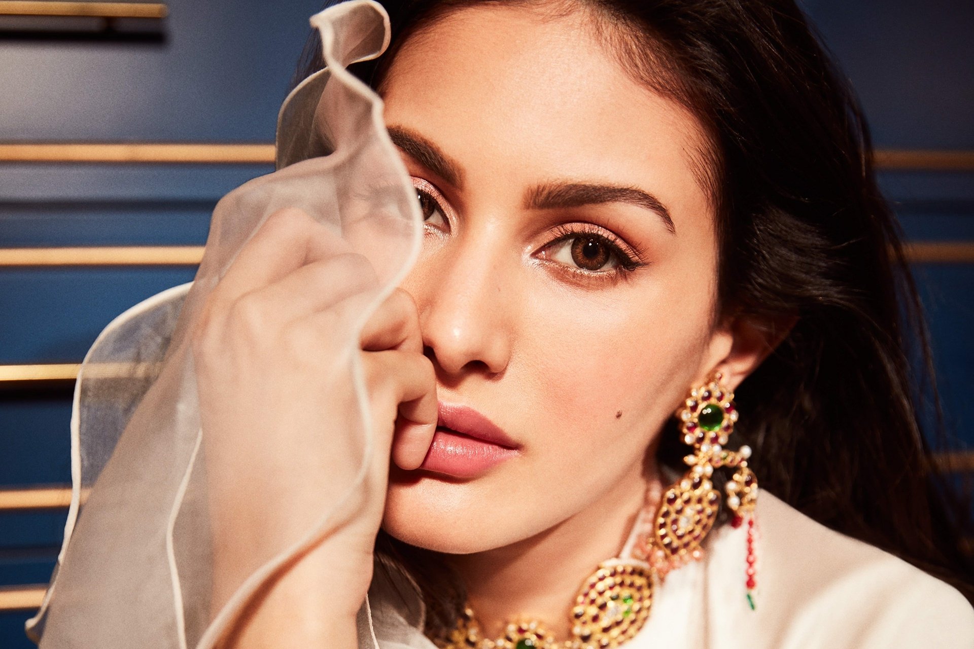 Download Brown Eyes Face Actress Indian Brunette Celebrity Amyra Dastur HD Wallpaper