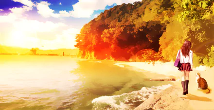 Anime beach Anime beach HD Desktop Wallpaper | Background Image