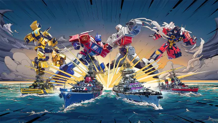 Bumblebee (Transformers) Optimus Prime warship Transformers video game World of Warships HD Desktop Wallpaper | Background Image