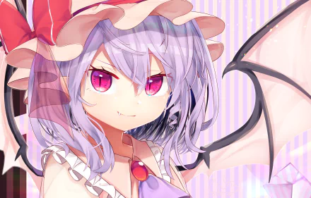 white hair purple eyes Remilia Scarlet Anime Touhou HD Desktop Wallpaper | Background Image