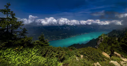bernese alps Lake Brienz Switzerland lake mountain cloud nature alps HD Desktop Wallpaper | Background Image