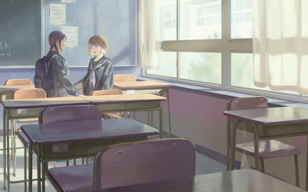 Anime classroom HD Desktop Wallpaper | Background Image