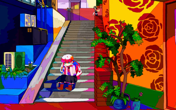 colorful anime girl HD Desktop Wallpaper | Background Image