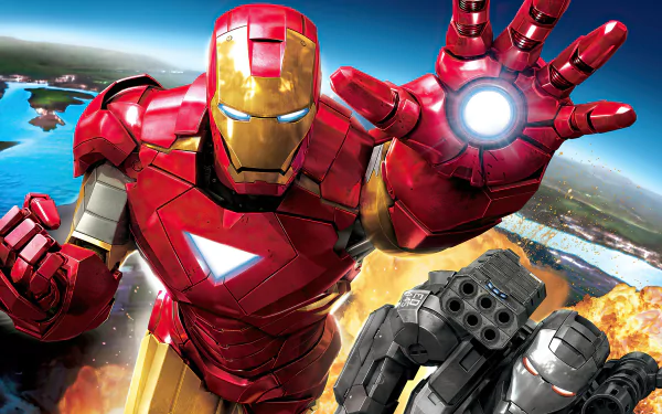Iron Man 2 (Video Game) James Rhodes War Machine Tony Stark Iron Man video game Iron Man 2 HD Desktop Wallpaper | Background Image