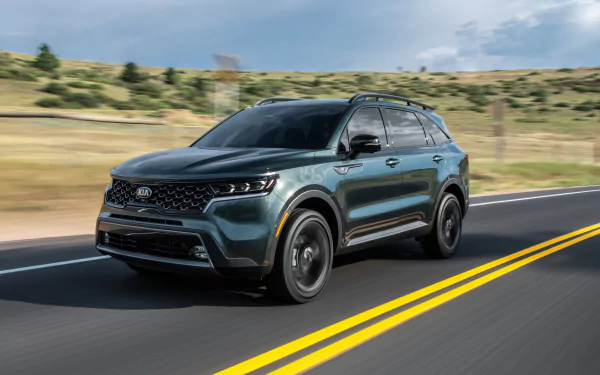 green car SUV car Kia vehicle Kia Sorento HD Desktop Wallpaper | Background Image