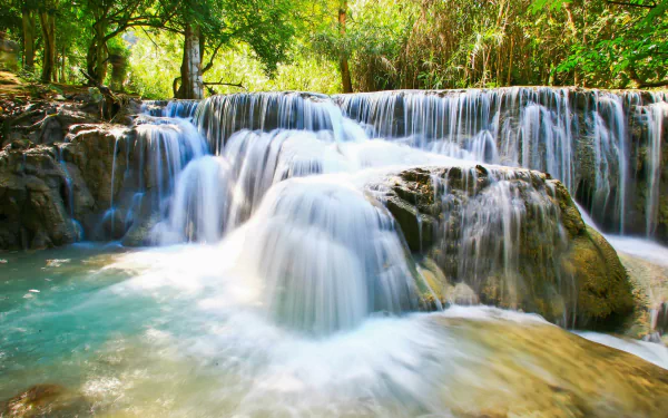 river nature Laos waterfall HD Desktop Wallpaper | Background Image