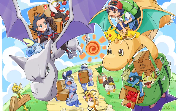 Machoke (Pokémon) Aerodactyl (Pokémon) Farfetch'd (Pokémon) Raichu (Pokémon) Yamper (Pokémon) Sobble (Pokémon) Dragonite (Pokémon) Riolu (Pokémon) Raboot (Pokémon) Pikachu Goh (Pokémon) Ash Ketchum Anime Pokemon HD Desktop Wallpaper | Background Image