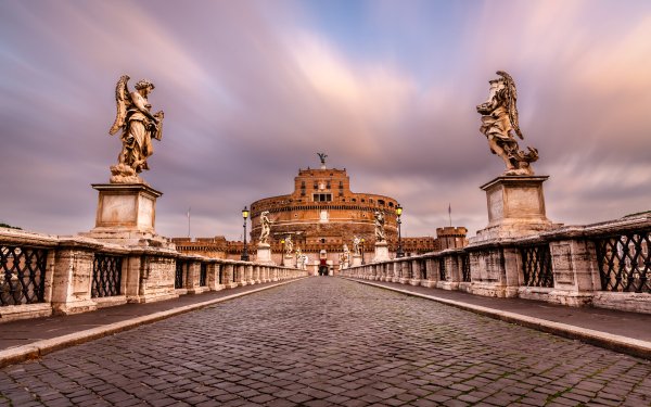 Man Made Castel Sant'Angelo Castles Italy Rome Sculpture Bridge HD Wallpaper | Background Image